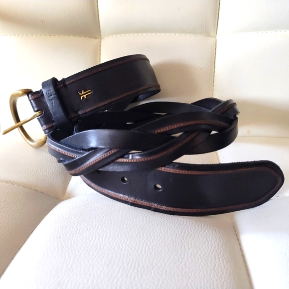 Frye | D-Ring Braided Genuine Leather Buckle Belt in Black - Picture 16 of 16